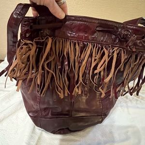 Leather Fringed Crossbody Purse